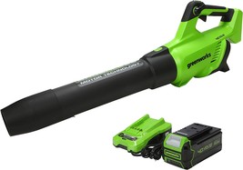 Greenworks 40V (550 CFM / 130 MPH) Brushless Axial Leaf Blower 4Ah USB Battery - £214.82 GBP
