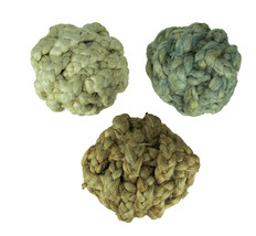 Zeckos Blue White and Natural Jute Rope Decor Orb 6 inch Set of 3 - £17.09 GBP