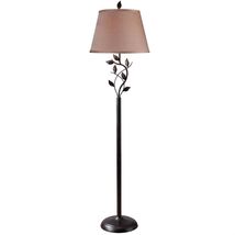 Rubbed Bronze Vine Leaves Floor Lamp with 15-Inch Gold Shade - $182.31
