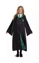 Slytherin Robe Deluxe Harry Potter Wizard Halloween Child Costume Cosplay M 7-8 - £47.95 GBP