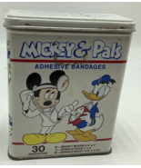 Vintage Mickey Mouse and Pals Band Aid Tin Disney Collectible Empty - $15.58 CAD