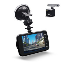 Dash Cam Driving Recorder Dvr Dual Camera 4 Inch Lcd Vehicle Black Box Monitor - £48.18 GBP