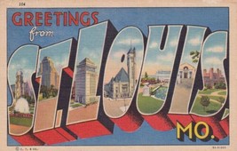 St. Louis Missouri MO Greetings Large Letter Postcard D06 - £2.38 GBP