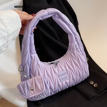 Pleated Ladies Shoulder Bag Armpit Purses 2023 New Women Designer Tote Bags Bran - £30.87 GBP