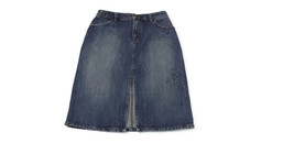 Armani EXCHANGE Womens Vintage  Jean Skirt Size 2 Very Distressed Metal ... - £13.59 GBP