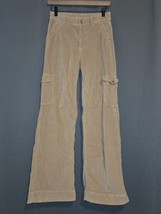 American Eagle Tan Beige High Rise Baggy Wide Leg Corduroy Cargo Pants S... - $715.06 MXN