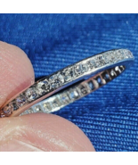 EARTH MINED Diamond Deco Wedding Band VINTAGE Platinum Eternity Annivers... - $2,180.25