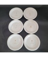 SET OF 6 WILLIAMS SONOMA CERAMIC CANAPE APPETIZER WINE PLATES EMBOSSED 6... - $40.69 CAD