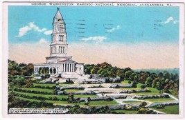 Postcard George Washington Masonic National Memorial Alexandria Virginia - £2.31 GBP