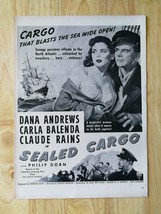 Vintage 1951 Sealed Cargo Philip Dorn Full Page Original Movie Ad 921 - £5.22 GBP