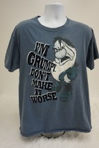 Disney Grumpy T-Shirt Size Large L Blue  &quot;I&#39;m Grumpy Don&#39;t Make it Worse&quot; - £6.55 GBP