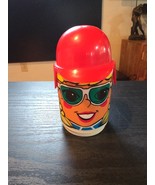 Vintage Deka Girl Blonde Hair Mug/Cup, Red Helmet Hat Lid Straw retro 19... - $448.56 MXN