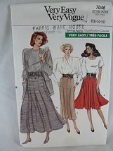 Vintage Vogue Skirt Pattern 7046 Sz 12 14 16 Uncut FF Very Easy - £4.24 GBP