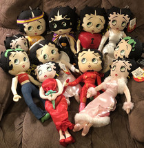 Lot of 11 Kellytoy Betty Boop Cloth Fabric Dolls 15-17&quot; Tags 90&#39;s Max Fleischer - £92.74 GBP