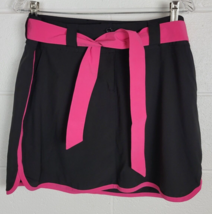 Emerald 18 Womens Black Pink Golf Skort Skirt Shorts Belted Sz 12 - £11.87 GBP