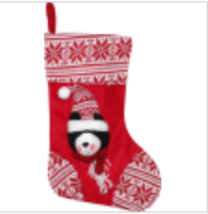 Black Bear Christmas Stocking Cotton Wool - $279.59 MXN