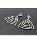 925 Sterling Silver - Sparkling Cubic Zirconia Tringle Dangle Earrings -... - £65.07 GBP