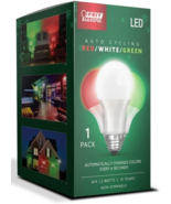 Feit A19/RGW/LED/36 A19 E26 (M) Auto Cycling LED Lamp Bulb Green/Red/Whi... - $130.52 MXN
