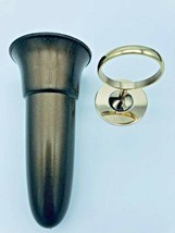 Mausoleum Crypt Vase 5.5 inch (Epoxy) Disc Base Brite Bronze Metal Ring Support - £164.59 GBP