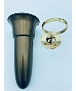Mausoleum Crypt Vase 5.5 inch (Epoxy) Disc Base Brite Bronze Metal Ring ... - £161.58 GBP