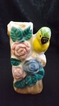 Vintage 1950&#39;s 3 3/4 Inch Parrot Vase Colorful Made In Japan Porcelain - $460.95 MXN