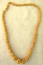 Rare Antique Hand Carved Bovine Necklace Early 1900s Graduated Beads 25&quot;  - $147.51