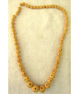 Rare Antique Hand Carved Bovine Necklace Early 1900s Graduated Beads 25&quot;  - $147.51