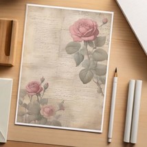 48  Sheets of  Decorative Stationery Paper for Letters , 8.5 x 11 - Roses#06705 - £19.75 GBP