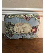 Vintage Tracy Porter home collection tapestry pillow bunny rabbit butterfly - $41.01 CAD