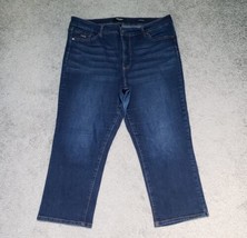 Nine West Jeans Chrystie Capri Women&#39;s Size 14 Mid-Rise 5 Pocket Blue Denim - $17.07