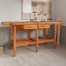 Workbench with Drawers and Vices 192x62x83 cm Solid Wood Acacia - £161.81 GBP