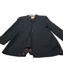Valerie Stevens Petite Black 2pc Women&#39;s Skirt Suit Size 12P Rayon Polyester Vtg - £46.92 GBP