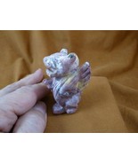 (Y-LIO-GA-711) Pink yellow jasper Roaring LION GARGOYLE gemstone statue ... - $436.94 MXN