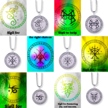 Wolf Of Antimony&#39;s Money Success Sigil Necklace • Wealth Luck Attraction Viadesc - £13.88 GBP