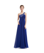 NWT Blue One Shoulder Open Back Formal Dress Sz 6 - £30.81 GBP