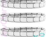 Three (3) Shiny Italian Charm Starter Bracelets Stainless Steel Y2K Jewelry - £10.24 GBP