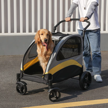 Ultra-Large Dog Stroller with 4 Wheels, Foldable Pet Travel Trolley, 55K... - £119.68 GBP+