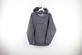 Vtg 90s Harley Davidson Mens Small Distressed Spell Out Fleece Hoodie Gray USA - £62.24 GBP