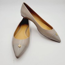 Tory Burch Leather Everly Pointy Toe Ballet Flats Size 10.5 French Gray - £67.24 GBP