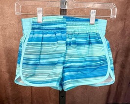 CHAMPION Girls NWOT AQUA &amp; Blue Striped Board Shorts SUMMER Kids Size Small - $3.65