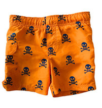 J. Khaki Kids Orange Skull Toddler Boys Swim Shorts 2 T  Polyester ￼Easy On - £5.97 GBP