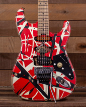 EVH Striped Series Frankie, Maple FB, Red with Black Stripes Relic - £1,598.40 GBP