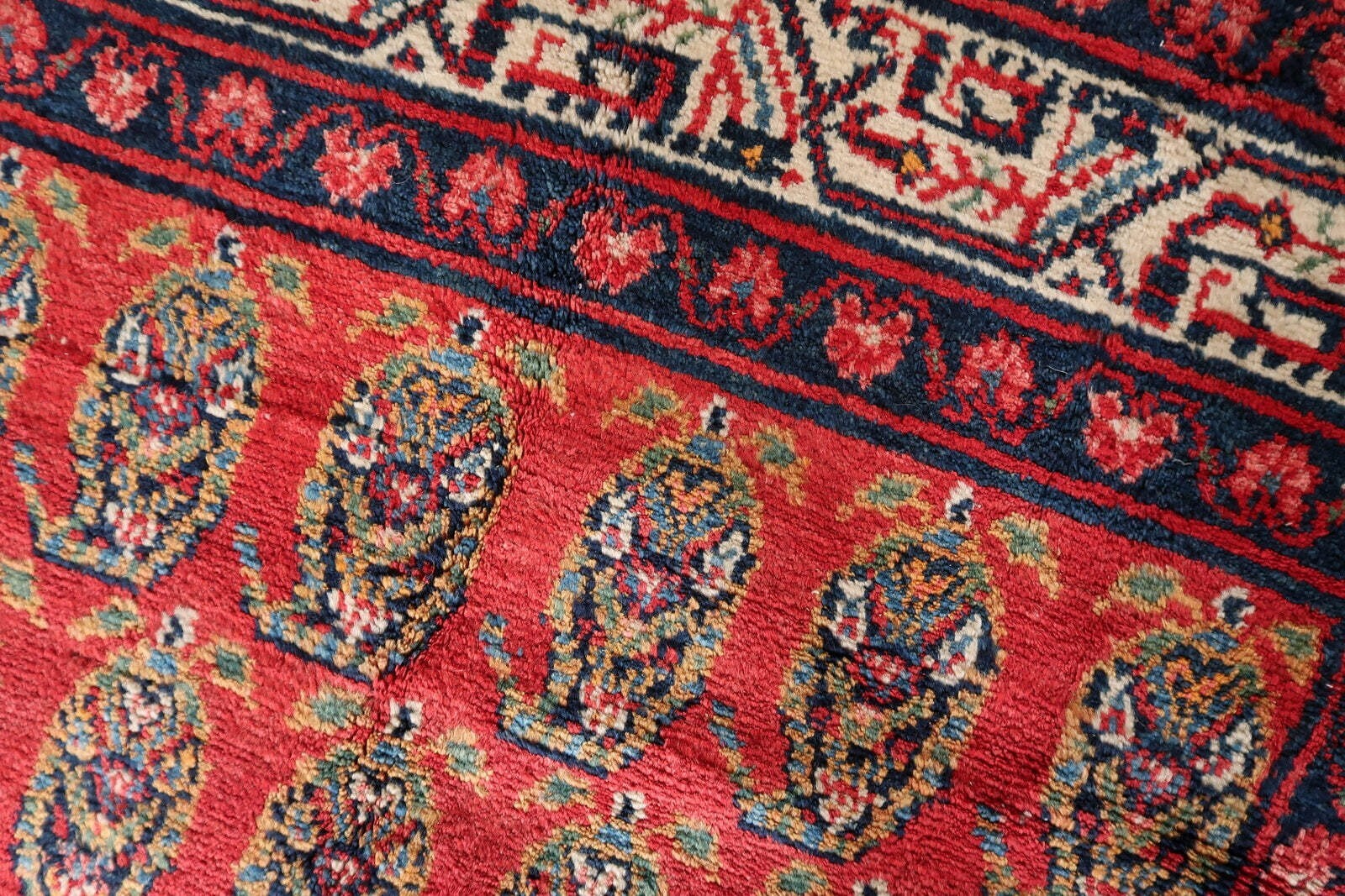 Handmade Vintage Persian Hamadan Rug 4.6' x 6.11 (137cm x 210cm), 1960s - 1C1179 Item image 3