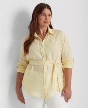 New Lauren Ralph Lauren Linen Yellow Belted Tunic Blouse Size 1 X 2 X 3 X $155 - £74.05 GBP