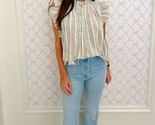 Joy Joy Wesley Ruffle Sleeves Top Multicolor - $65.00