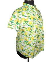 Woman Within Lemon Print Button Up Collared Top Plus Size 14-16 - £23.61 GBP