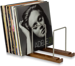 75 LP Vinyl Record Storage Holder, Solid Walnut Wood Record Holder for Albums, B - £52.83 GBP