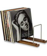 75 LP Vinyl Record Storage Holder, Solid Walnut Wood Record Holder for A... - £52.01 GBP
