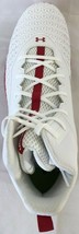 NEW IN BOX Under Armour UA Men&#39;s Hammer MR Football Cleats White Red 3022838-106 - £25.91 GBP