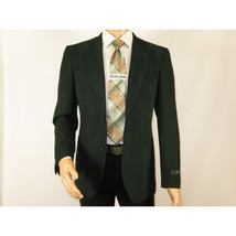 Men ZACCHI Velour Velveteen Hounds tooth Blazer Sport Coat DUANE 74524 Green image 5